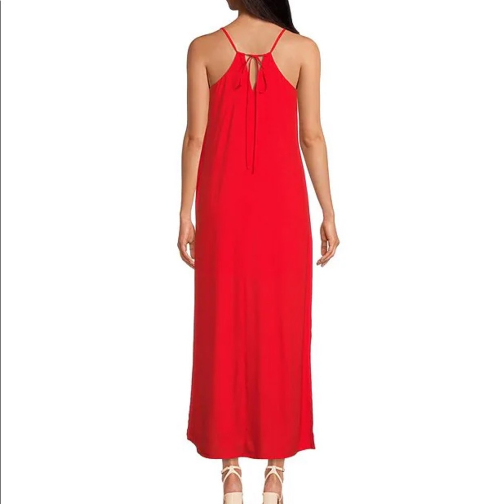 Gianni Bini Silas V-Neck Sleeveless Maxi Dress Flame color size XS, NWT - Picture 2 of 2